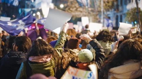 Crowd of protestors